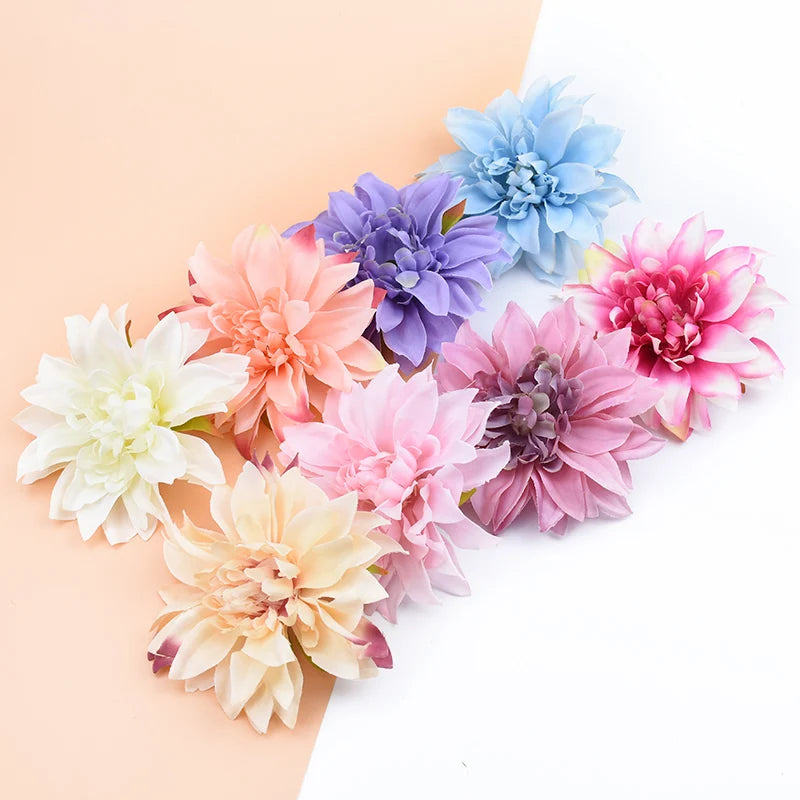 10pcs 10CM Artificial Plants Decorative Flowers Silk Gerbera Christmas Decor for Home Wedding Diy Wreath Fake Stamen Brooch