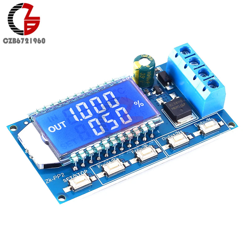 Adjustable PWM Pulse Signal Generator 1CH 1-150KHz 8A Driver Module LCD Frequency Duty Cycle for LED Light Motor Solenoid Valve