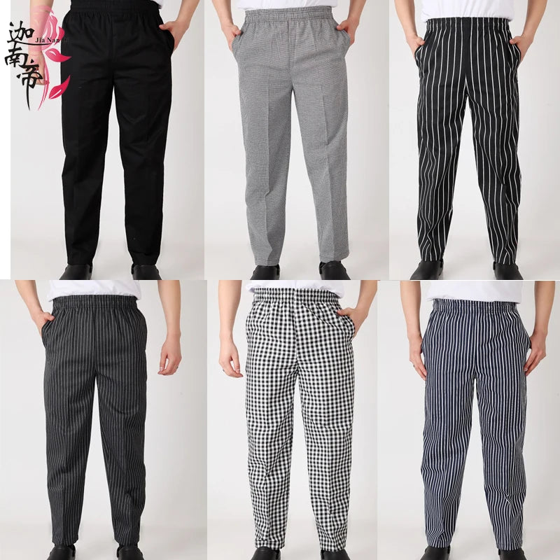 Spring Summer Autumn Winter Men 's Fashion Chef Pants Kitchen Restaurant Hotel Chef Work Pants