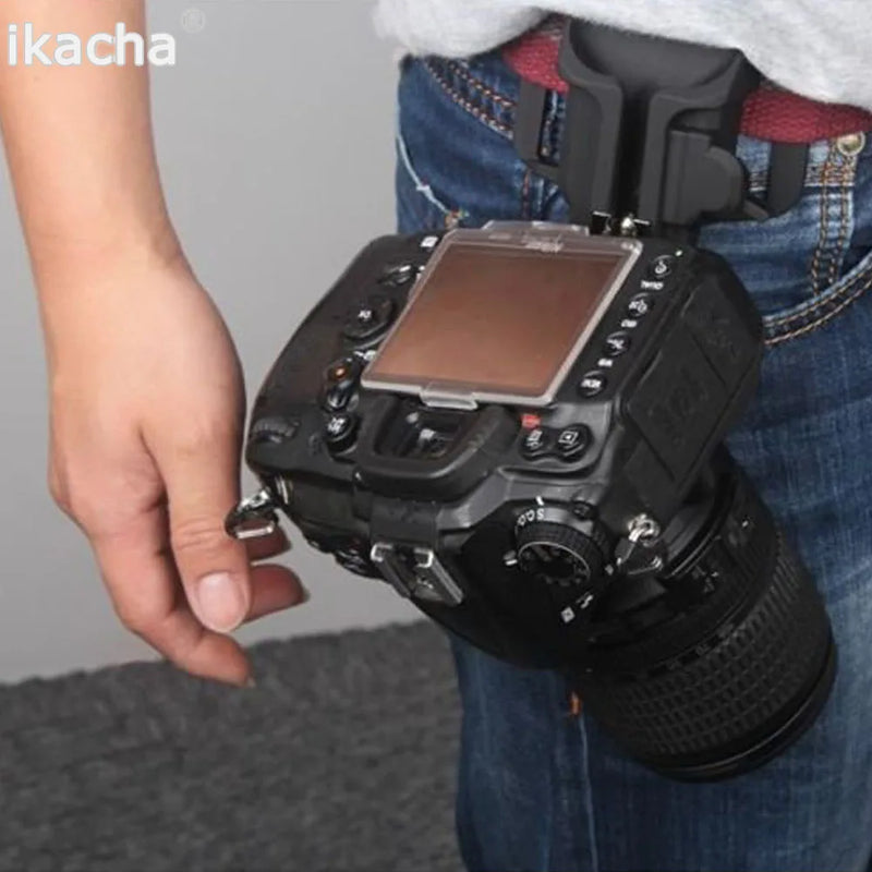 Camera Quick Strap With Neck Strap 1/4" Screw Mount Waist Spider Holster Shoot Belt Buckle Button