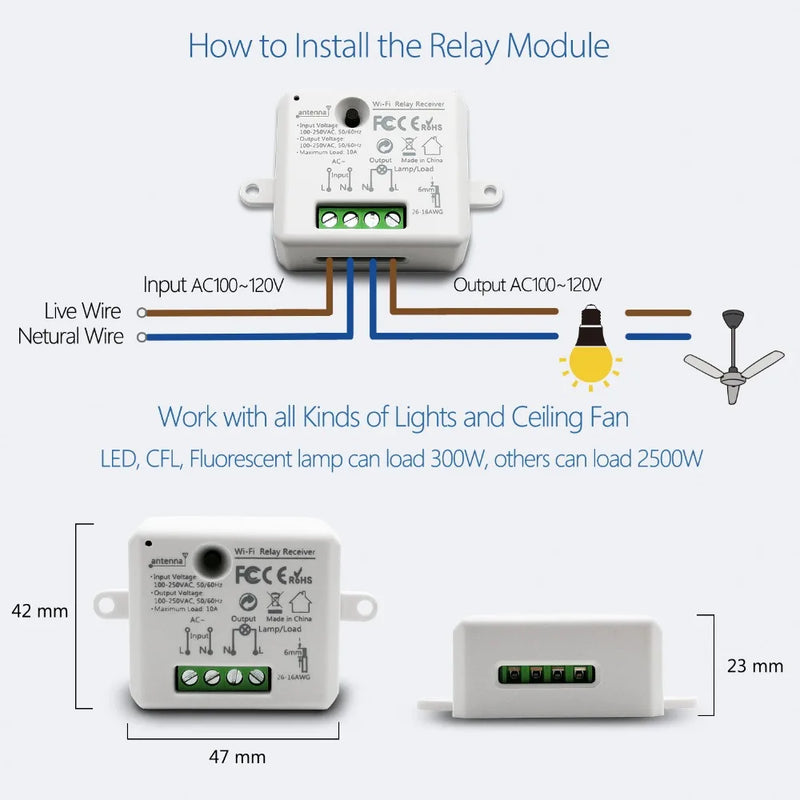 LoraTap Wireless Switch Socket Relay Module Series WiFi ZigBee Breaker Tuya Smart Life App Remote Control Google Home Alexa Echo