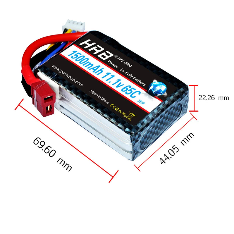 HRB RC Lipo Battery 3S 11.1V 1500mah 1300mah 2200mah 2600mah 90C 65C 30C 35C Li-poly battery for FPV RC Drones Helicopters