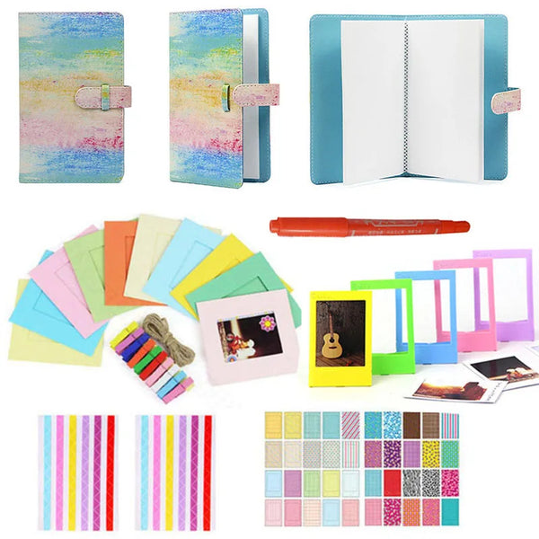 6 in 1 Colorful Bundle Kit  Accessory Set for Instax Mini 9 8 8+ 7s 70 90 25 film Camera Assorted Accessory Pack of Album Frames