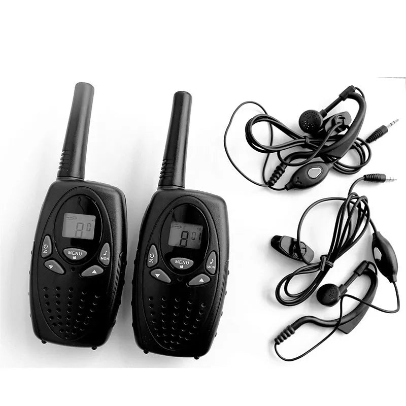 2PCS portable PMR walkie talkie pair mobile radios 8 channel 446mhz two way interphone up to 5km license free for Europe Russia