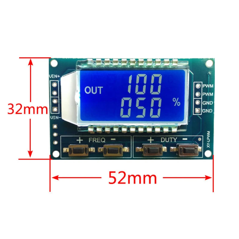 1Hz-150Khz Signal Generator PWM Board Module Pulse Frequency Duty Cycle Adjustable Module LCD Display 3.3V-30V 1Hz - 150Khz