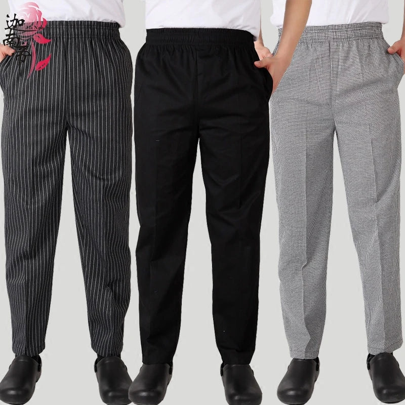 Spring Summer Autumn Winter Men 's Fashion Chef Pants Kitchen Restaurant Hotel Chef Work Pants