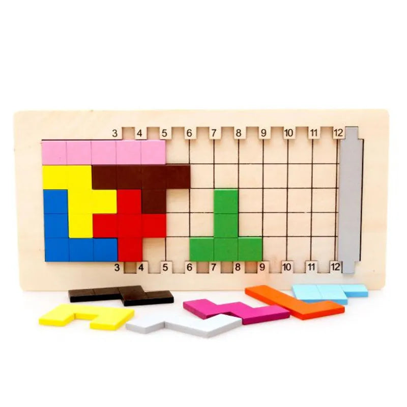 Colorful Wooden Tangram Game Brain Teaser Puzzle Toys Baby Preschool Magination Early Educational Kids Toy Children Gift