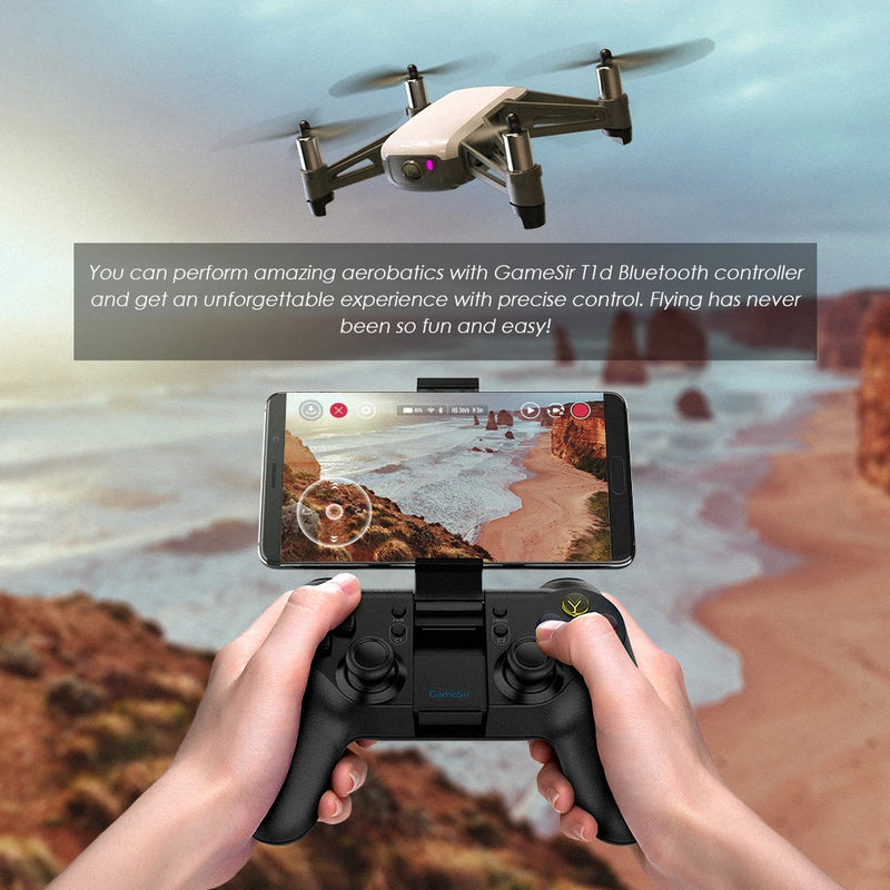 GameSir T1d Bluetooth Controller for DJI Tello Mini Drones Compatible with Apple iPhone and Android Cellphone