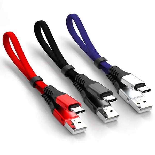 30cm Short Cable Type C Micro USB Fast Charging Data Cord For Xiaomi Huawei Mobile Phone Power Bank Battery Portable USB Cable