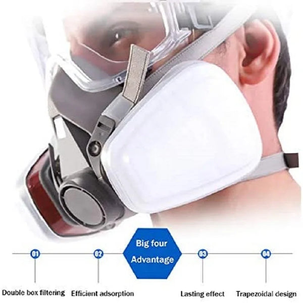 New Respirator 6200 Dust Gas Respirator Half Face Dust Mask For Painting Spraying Organic Vapor Chemical Gas Filter Work Safety