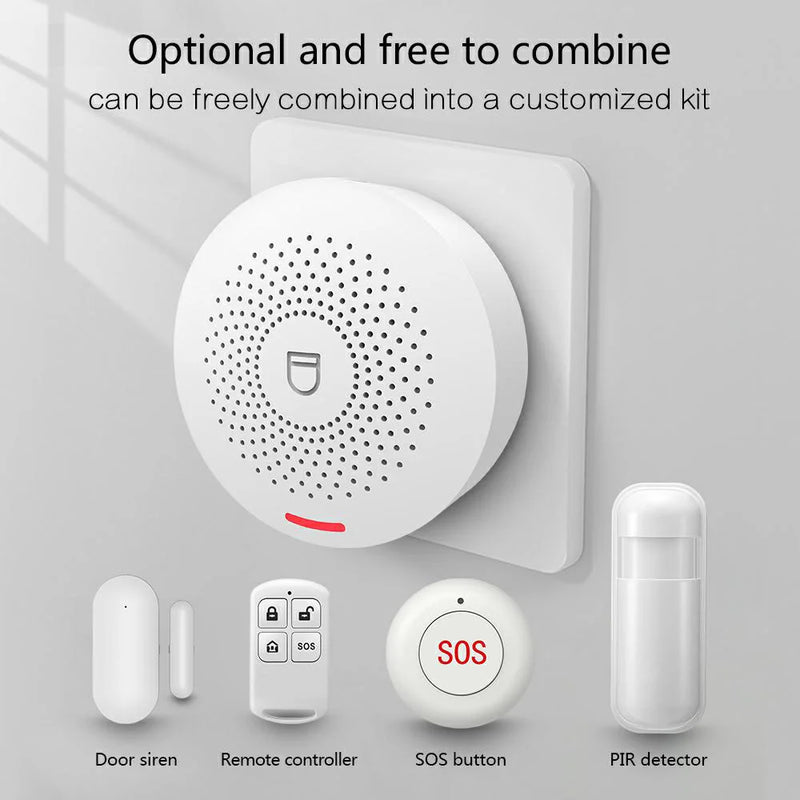 Tuya WIFI Home Alarm System Wireless House Burglar Security Alarm Smart Home APP With 433MHz Door Window Sensor Motion Detector