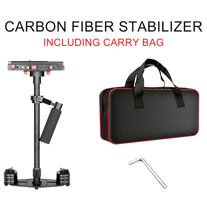 S60 60cm Photo Video Handheld Stabilizer Carbon Fiber Shooting Steadycam DSLR Steadicam for Camcorder Camera DSLR Canon Nikon