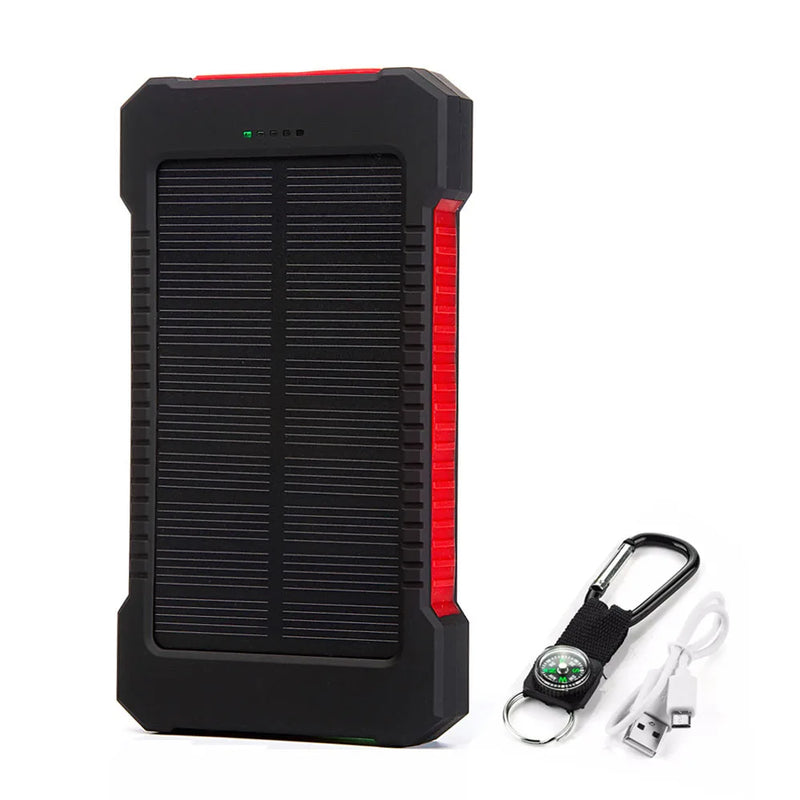 10000mAh Portable External Battery Solar Power Bank Double USB Fast Charging Powerbank Phone Charger For Smart Mobile Phone