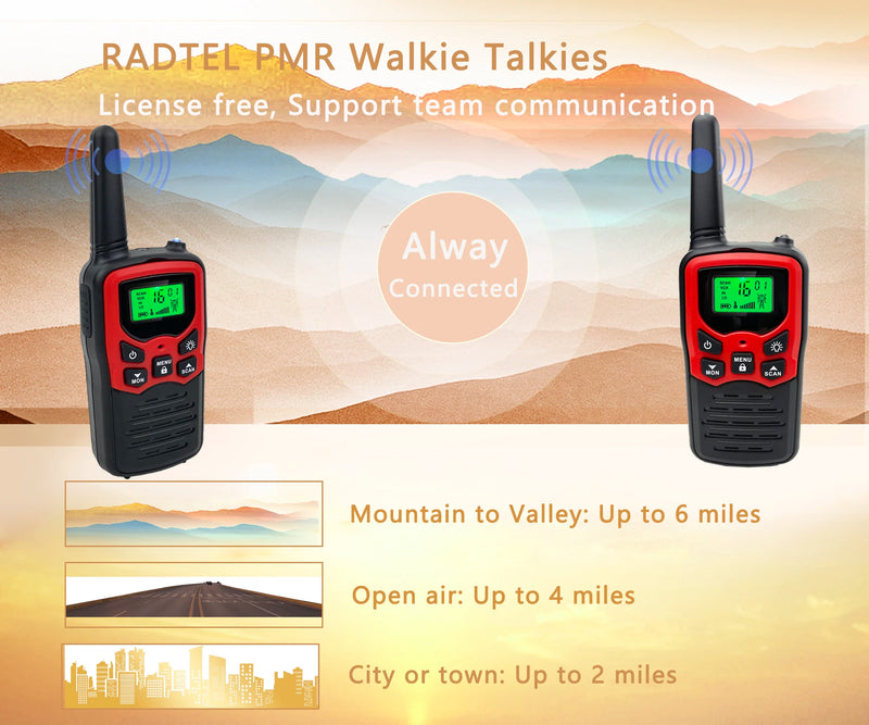 Walkie Talkie for Adults or Kids Toy,  PMR446 Long Range Two Way Radio with VOX 8CH Flash Light for Hiking Children Camping