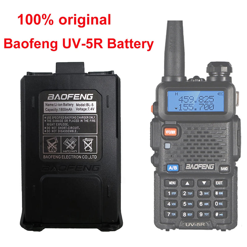 Original Baofeng UV-5R 1800mAh 7.4V Li-on Battery UV5R Two Way Radio Accessories UV 5R Walkie Talkie Battery Radio Accessories