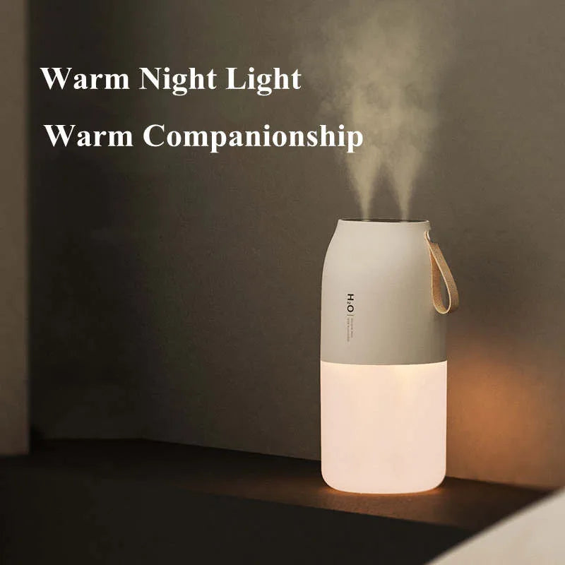 Portable USB Rechargeable Wireless Air Humidifier Purifier With LED Lamp Dual Nozzle Mini Electric Aroma Water Diffuser for Car