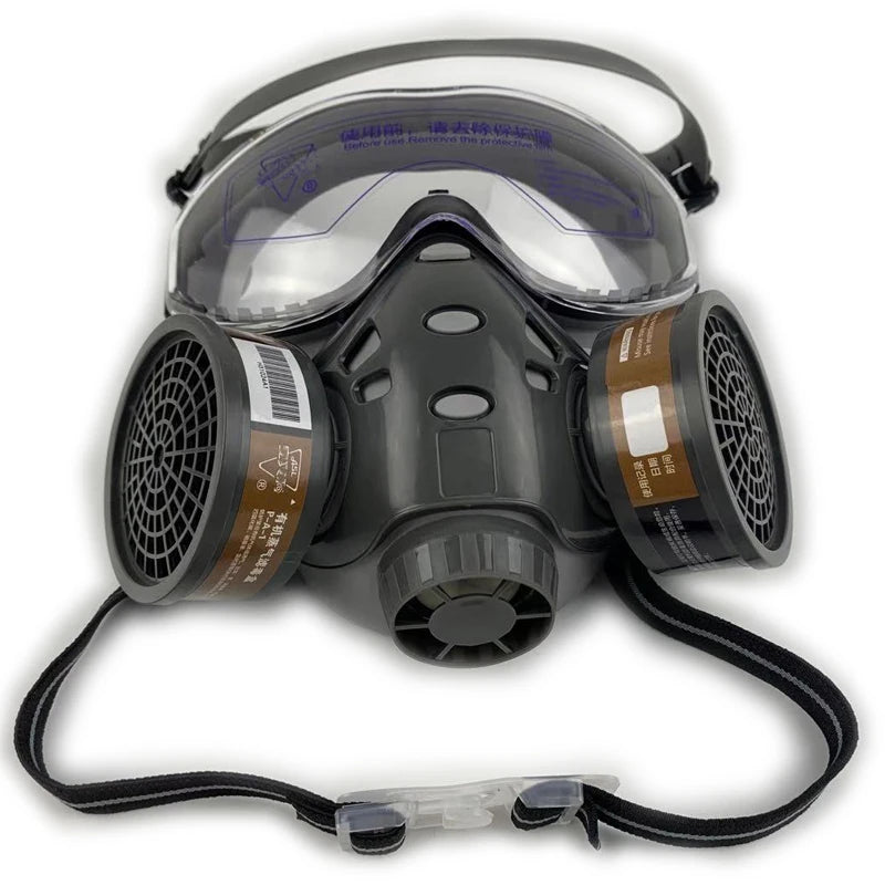 Anti-Dust Respirator Face Gas Mask With Safety Goggles With Active Carbon Filters Spray Paint Chemical Formaldehyde Protection