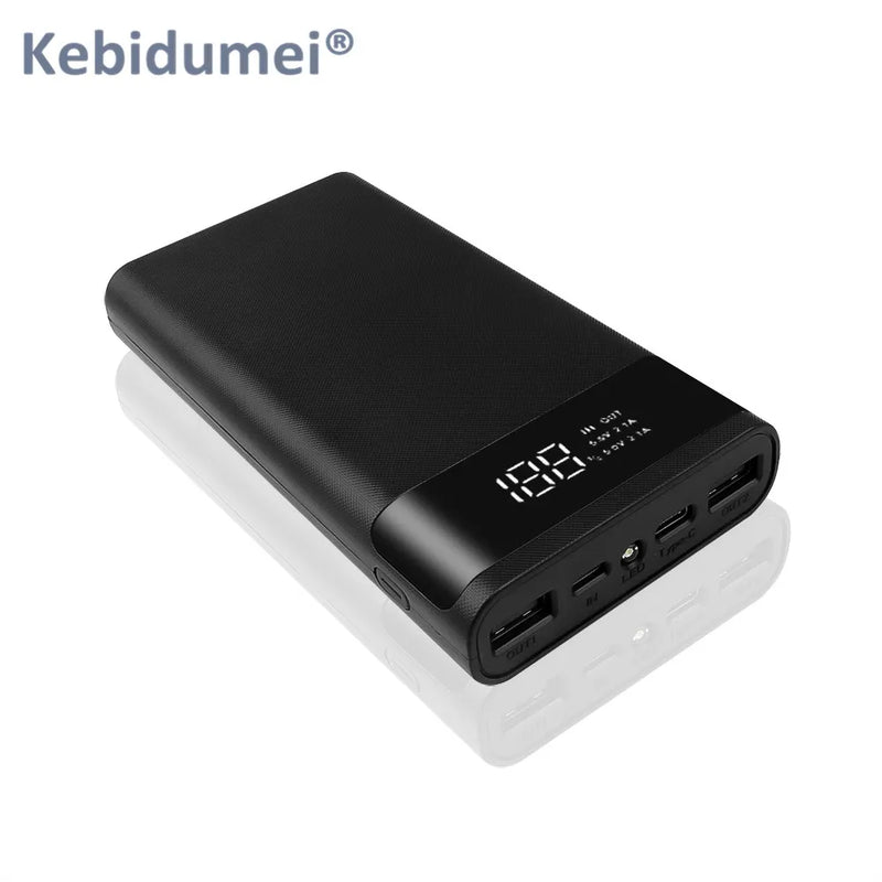 Kebidumei Portable 5V Battery Charge Storage Box DIY 6*18650 Power Bank Shell DIY Type-C Micro USB Mobile Phone Charger Box Case