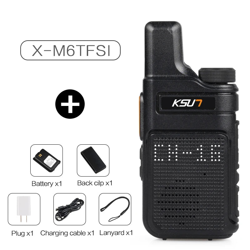 KSUN X-M6 Mini Two Way Radio FRS PMR 446 Walkie Talkie Profesional Portable Small Radios Comunicador Transceiver Station 1or 2