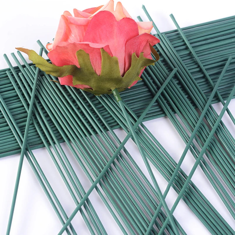 Artificial Flowers Rod Stem Twigs Iron Wire For Home Wedding Decoration Vase Flower Stick Plant Craft Bouquet Decor Accessories