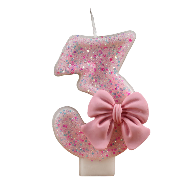 Cute Pink Bows Atmosphere Birthday Candle