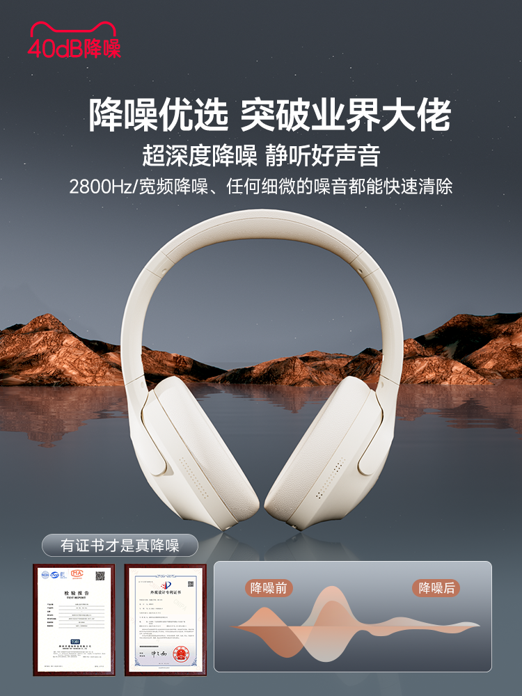 Picun Storage Headphone Head-Mounted Bluetooth ANC-05L Active Noise Reduction E-Sports Games Wireless Computer Headset