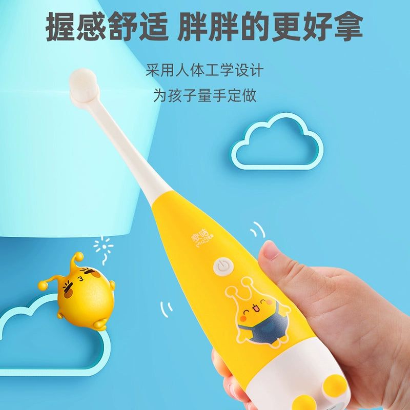 McCard Kids Penguin Toothbrush 3-6-12 Years Old over Baby Child Soft Hair Waterproof Automatic Intelligent Electric Brushing Automatic Free Brush Replacement Head Hair Golden Eagle Cartoon Satellite TV