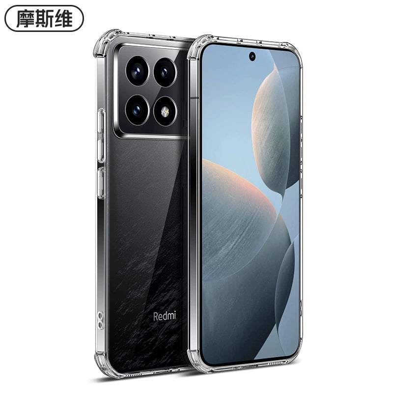 Moswei for Redmi K70 Phone Case Xiaomi K70pro Extreme Edition Protective Cover New Arrival Transparent Drop-Resistant Airbag Redmi K70e Soft Silicone K50 Shell K60 Lens All-Inclusive Pro