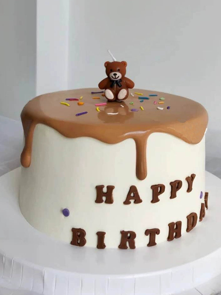 Cute Cartoon Bear Party Baking Candle Cake