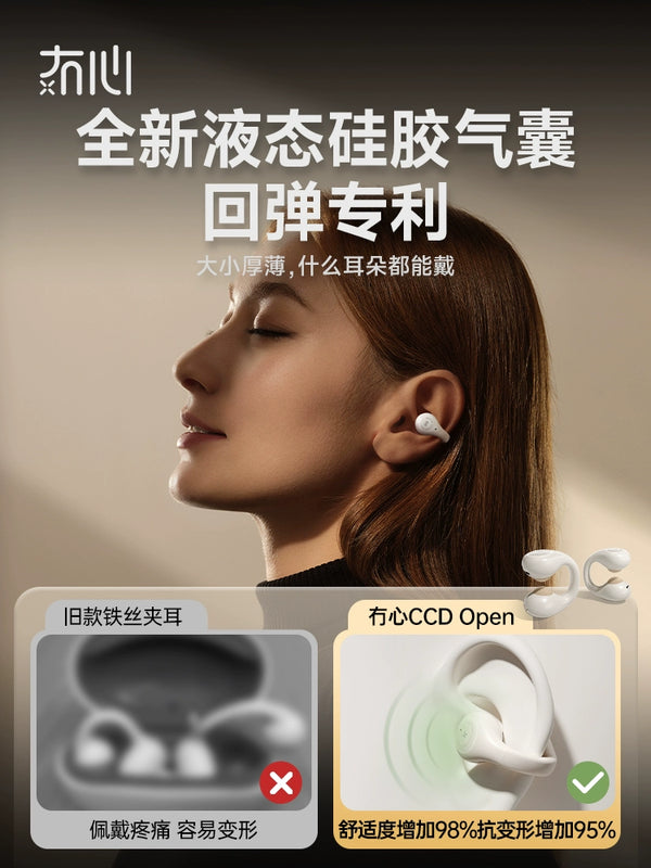 Maoxin CCD Open Bluetooth Headset Clip-on Wireless Non in-Ear Open Gas Bone Conduction Exercise 2024 New Arrival