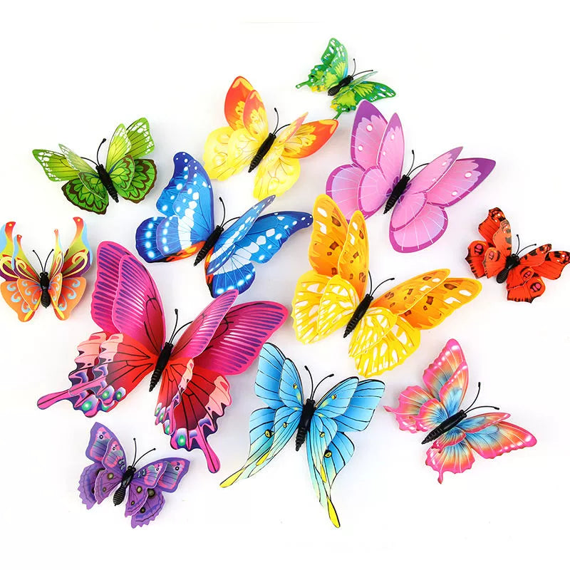 Artificial Butterfly Three-Dimensional Self-Adhesive Bedroom Curtain Wall Sticker