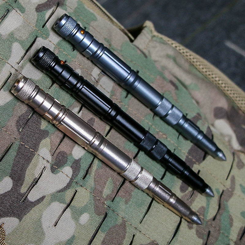 Multifunctional Defense Tactical Pen Tungsten Steel Broken Window Girl Self-Defense Anti-Wolf Bright LED Flash Outdoor Portable Equipment