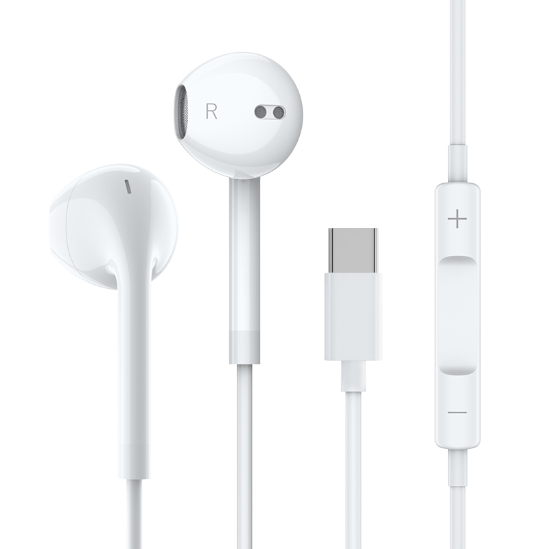 Headset Wired in-Ear Genuine Goods for Huawei Oppo Xiaomi Vivo Apple Type-c Interface round Head Flat Hole