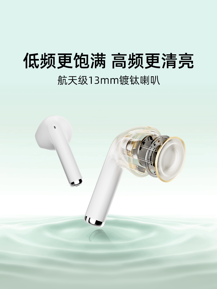 Qcy Ailybuds Lite Bluetooth Headset True Wireless Half in-Ear Sports Running Call Noise Reduction Low Latency