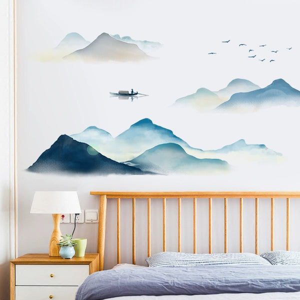 Self-Adhesive Landscape Painting Bedroom Room Decorating Wallpaper