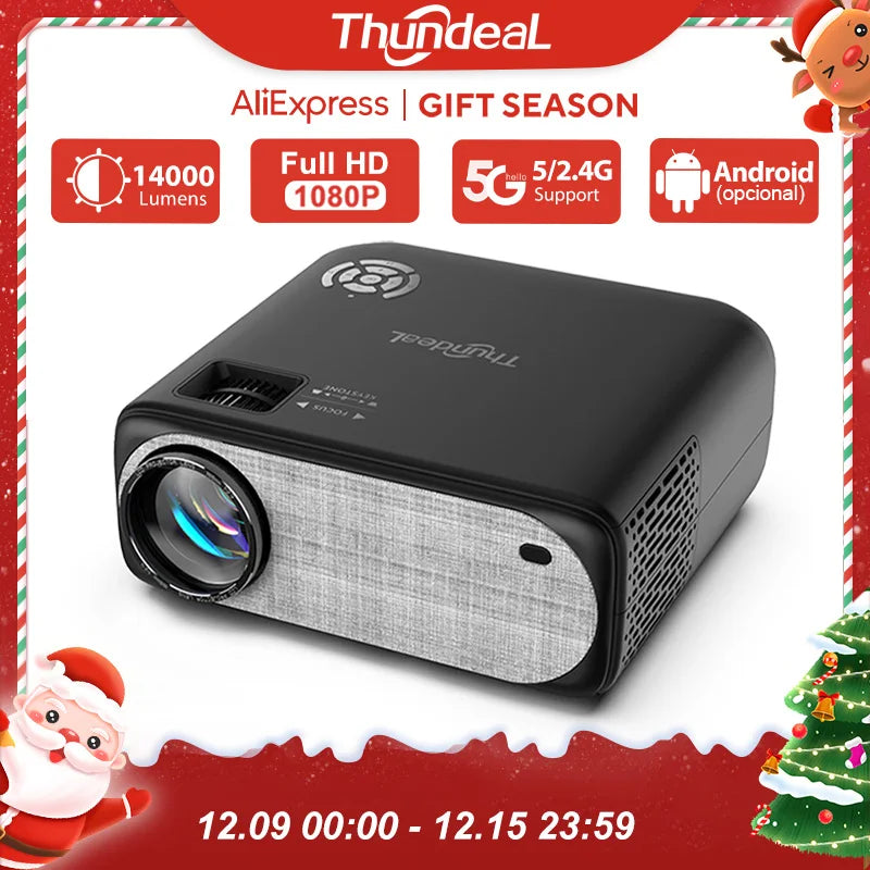 ThundeaL 1080P Projector TD97 WiFi Android LED Full HD Projector 2K 4K Video Proyector TD97W Home Theater Movie Cinema Beamer