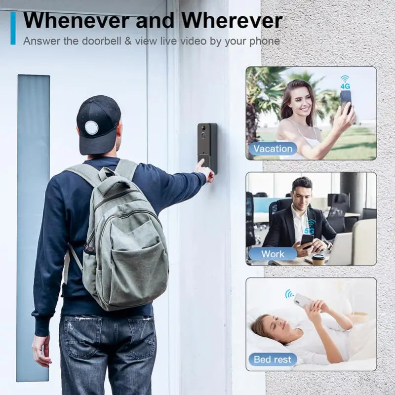 Corui Wireless Smart Video Doorbell Digital Visual Intercom WIFI Remote Home Alarm Door Bell Waterproof Security Camera Monitor