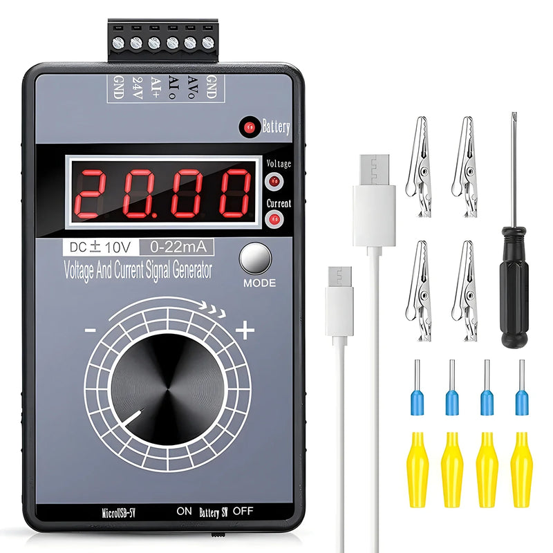 High Precision DC 0-10V 4-20mA Analog Signal Generator Adjustable Voltage Current 0-5V/3V/1V 0-22mA Debugging Source Calibrator