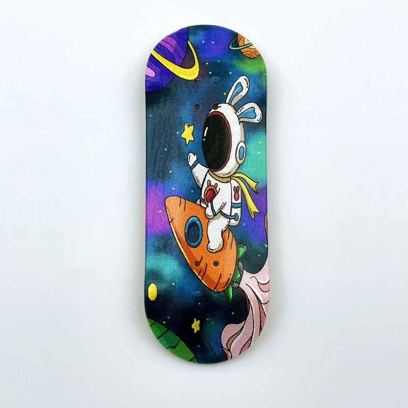 34mm Wooden Fingerboard Deck with Graphic for Professional Mini Finger Skateboard