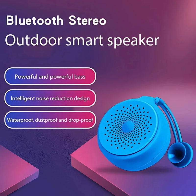 Portable Wireless Bluetooth Speaker, Mini Outdoor Speaker with Suction Cup, Waterproof for Bathroom