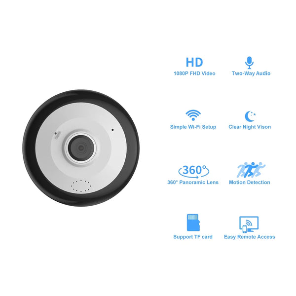 360 Panoramic WIFI Camera V380 Pro Two Ways AUDIO Smart Home Security Protection MINI Surveillance Wireless Camera 5MP