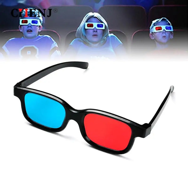 1pc High Quality Black Frame Red Blue Universal 3D Glasses For Dimensional Anaglyph Movie Game DVD Black 3D Glasses Plastic