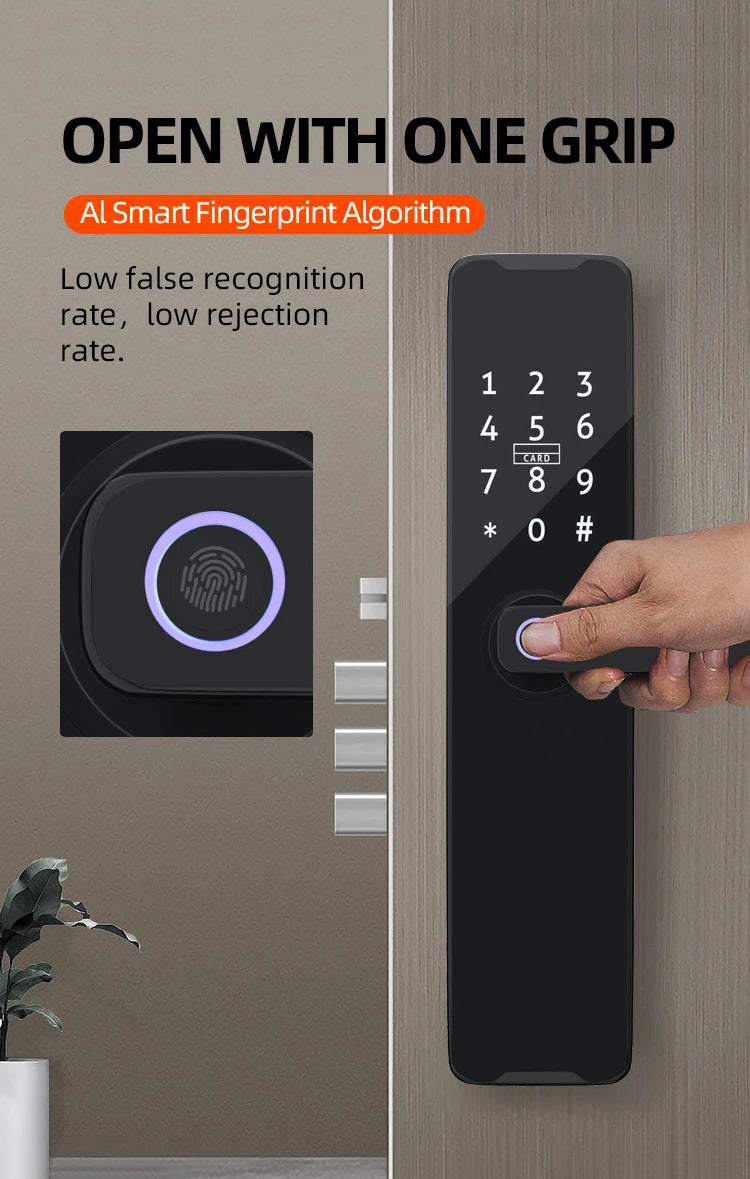 Tuya Wifi Digital Electronic Lock Smart Door Lock Remote Unlock Keyless Lock Security Anti-theft Smart Home Hotel Office