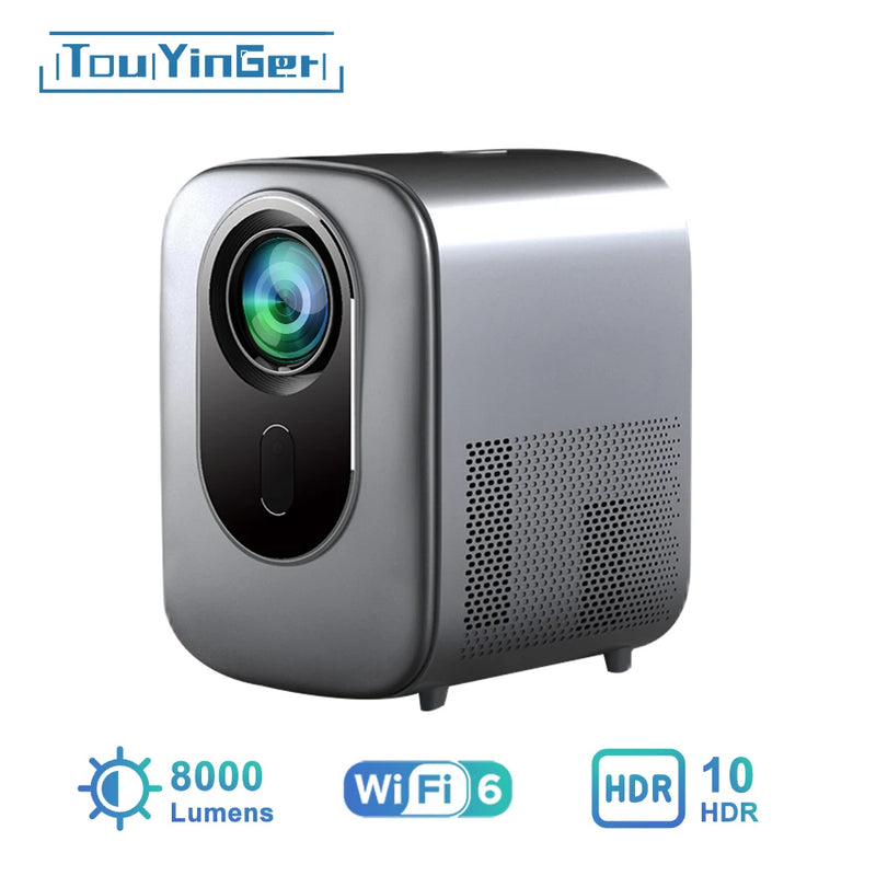 Touyinger nfx-007 1080p Full HD 8000 lumens smart home cinema Linux projector support electronic focus HDR10 5G WiFi 6 projector