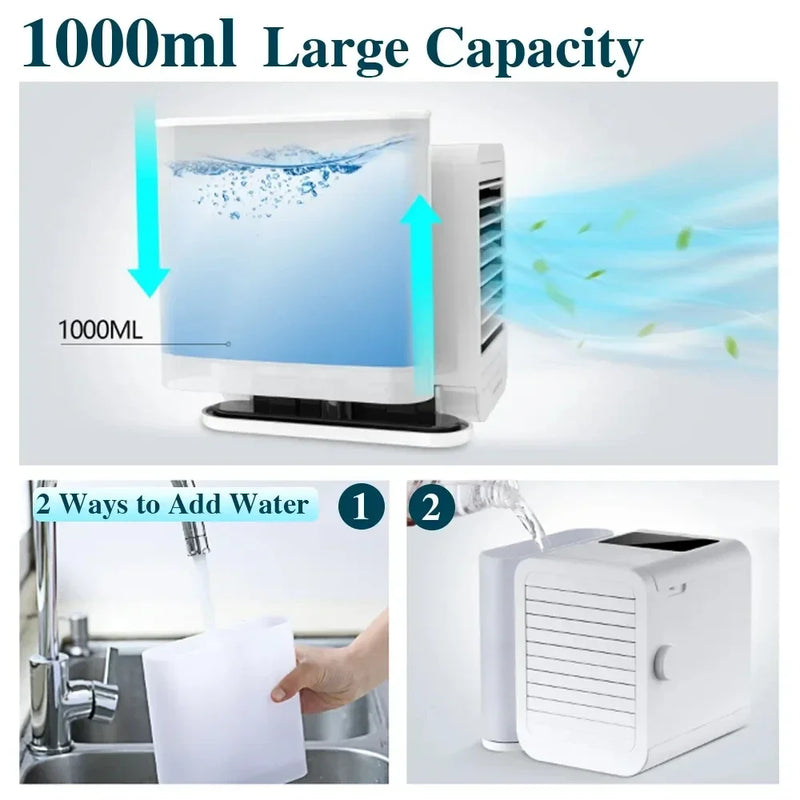 Xiaomi Portable Mini Air Conditioner Usb Cooler Fan 1000ml Water Tank Cooling Humidifier For Office Home Mobile Conditioner