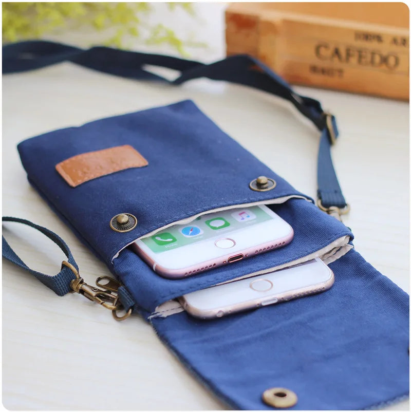 Canvas Women's Coin Purse Shoulder Crossbody Bag Brands 2024 Ladies Handbag Female Phone Wallet Money Pouch Carteira for Girls