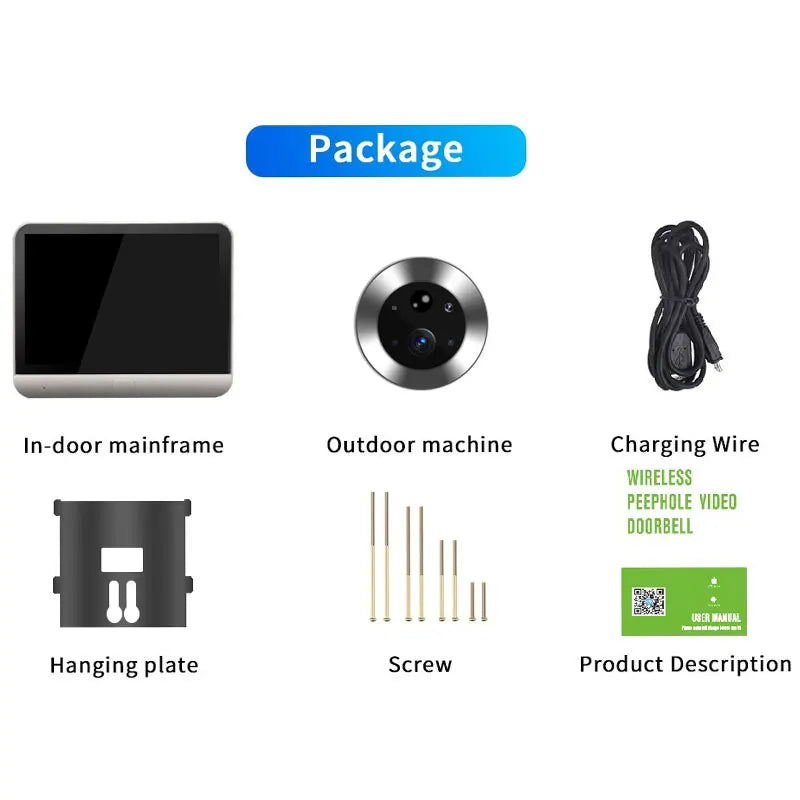 New Security Tuya Peephole Camera Wide Angle Smart Home WiFi Video 1080P Eye 5000mAh No Feel PIR Motion Alarm Alexa Door Viewer