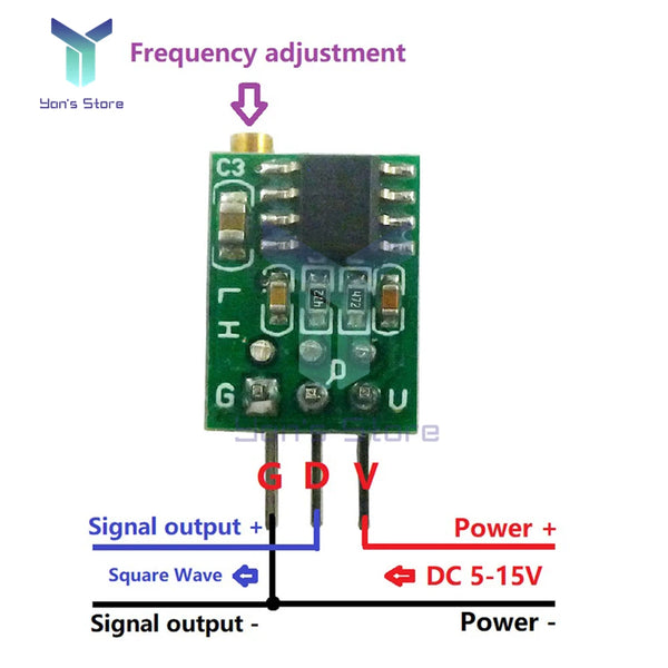 TP354 NE555 Square Wave Pulse Generator Module 50Hz-6KHz 0.8Hz-60Hz Frequency Adjustable Module Oscillator Output Signal Source