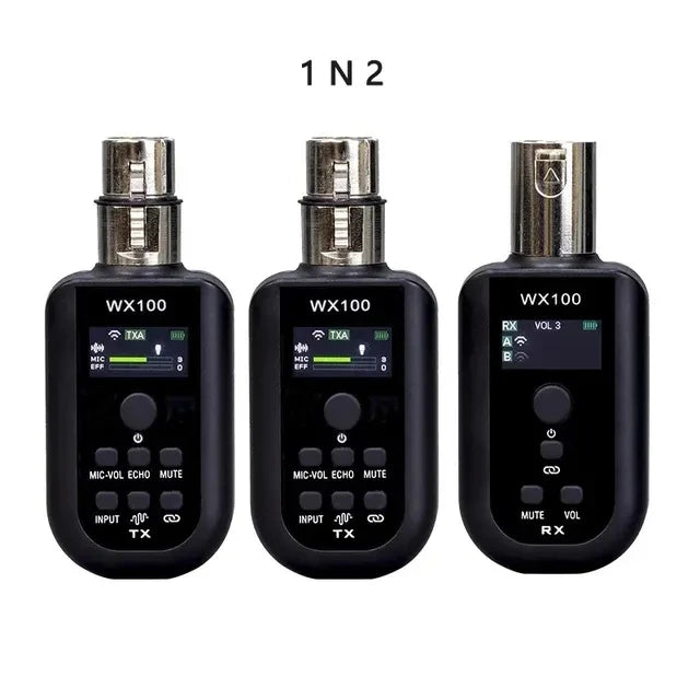 Professional Echo Mute Noise Reduction XLR Plug on Audio Transmitter and Receiver Wireless Adapter Wired Microphone To Wireless