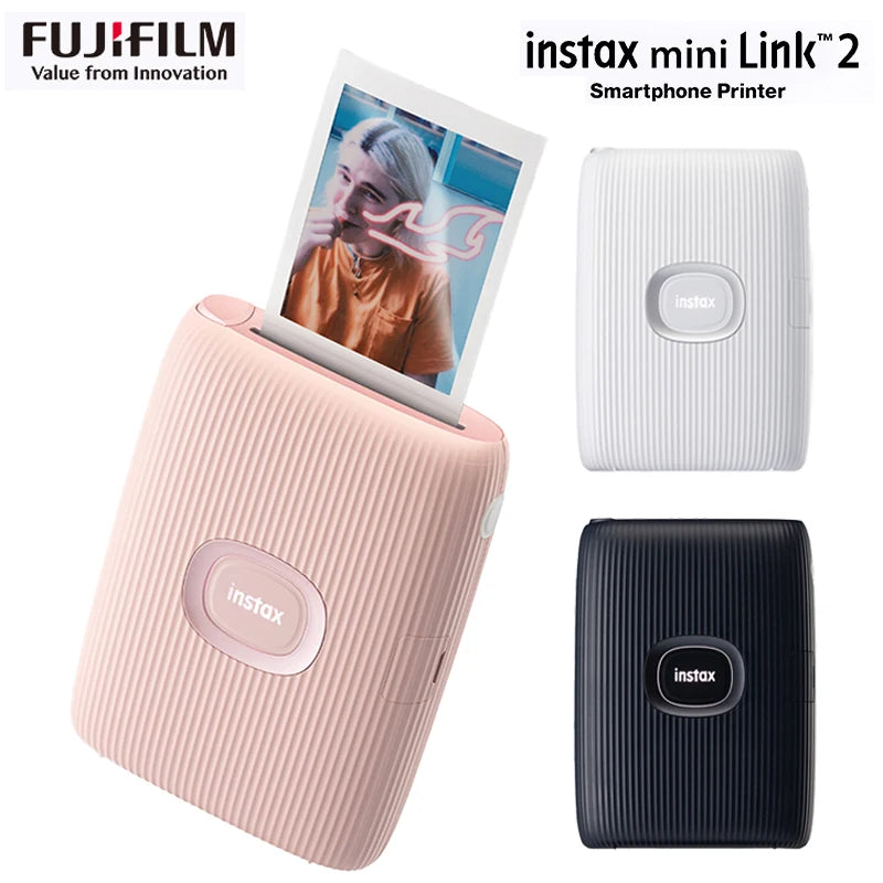 Original Fujifilm Instax Mini Link 2 Printer Instax Photo Camera Printers ( Optional 20 / 40 Sheet Instax Mini White Film )